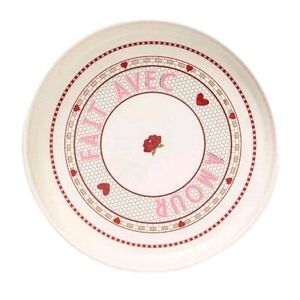 Anthro Bistro Tile Valentine Pie Dish Amour Pink Stoneware NEW